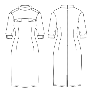 Patron ropa, Fashion sewing pattern, molde confeccion, patronesymoldes.com Dress 4705 LADIES Dresses